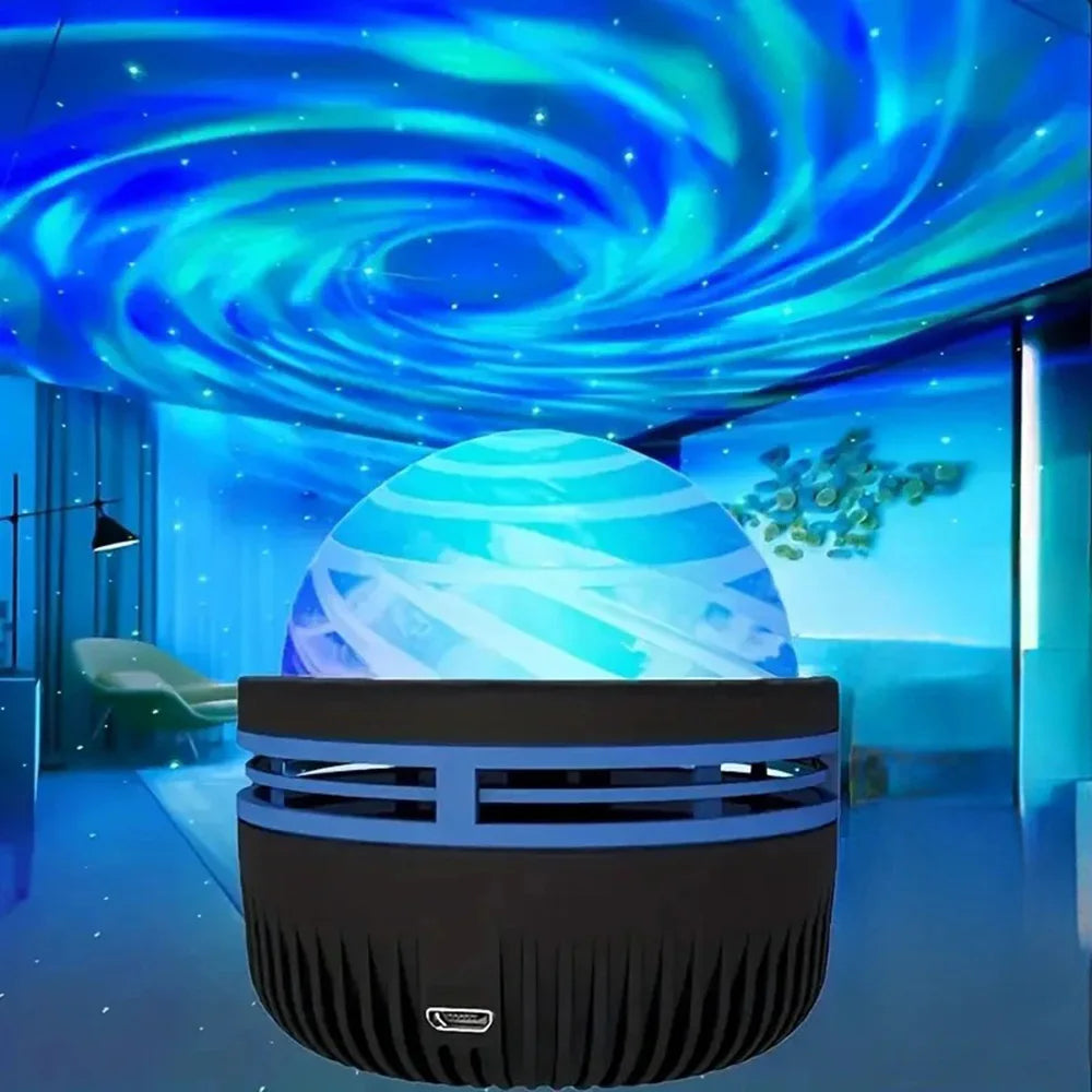 Starry Sky Projector Lamp Galaxy Vortex Star Night Light with Remote Control Bedroom Projection Magic Ball LED Lamp for Bedroom